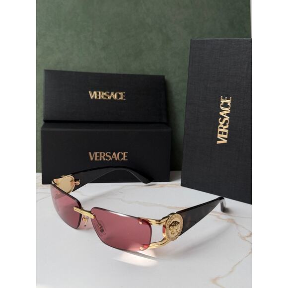 NEW Versace VE2291 Medusa Slim Sunglasses in Havana Red main image 5